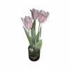 Real touch roze tulp in glas – 45 cm