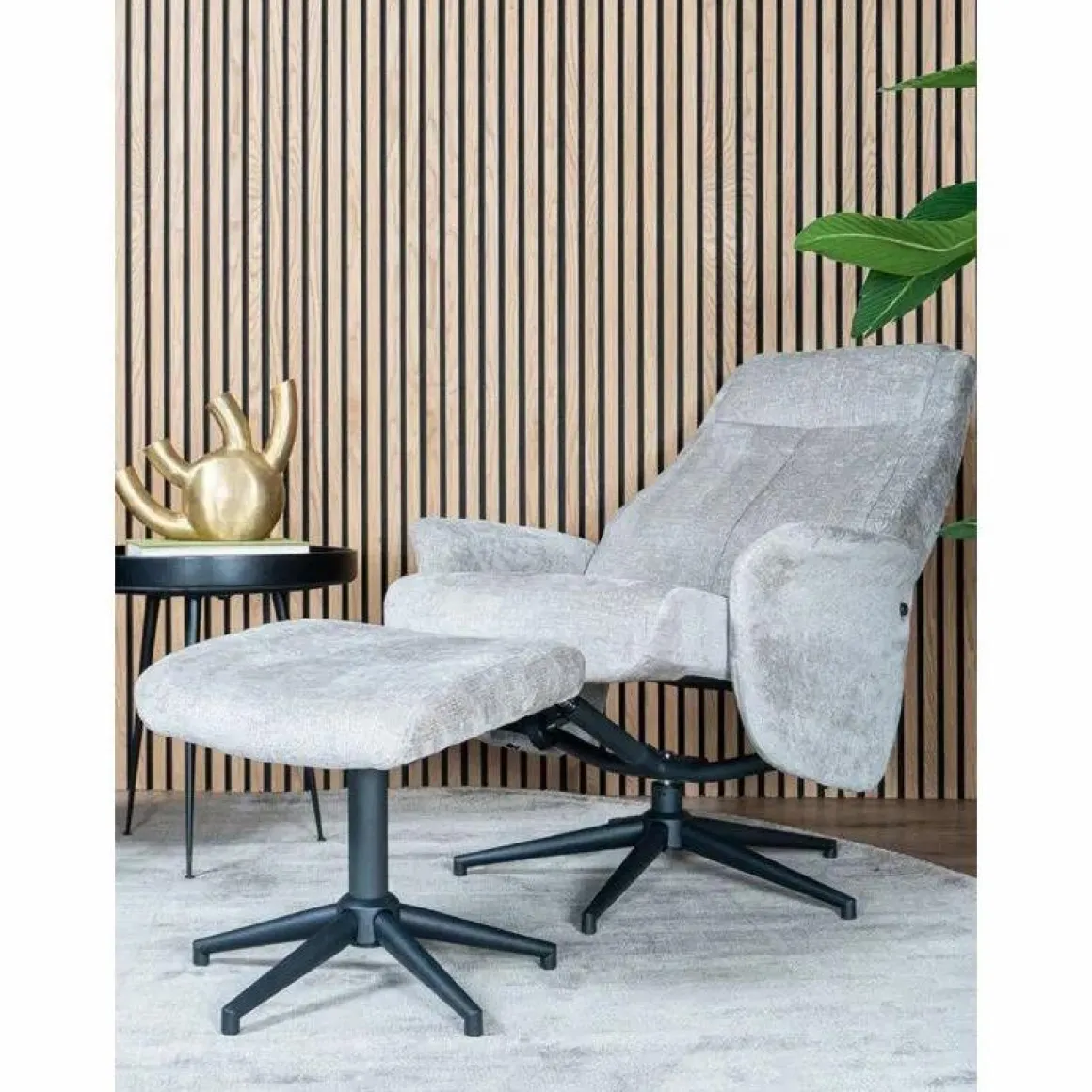 Relaxfauteuil Bindy + Hocker – Perfect Harmony – Taupe 04