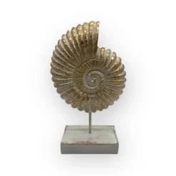 Schelpen ornament op voet wit goud 21 x 9.8 x 35 cm