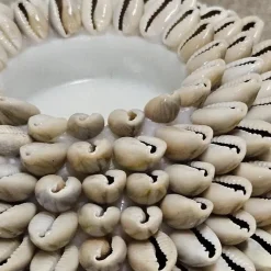 Schelpen waxinelichthouder kauri beige – 3 afmetingen