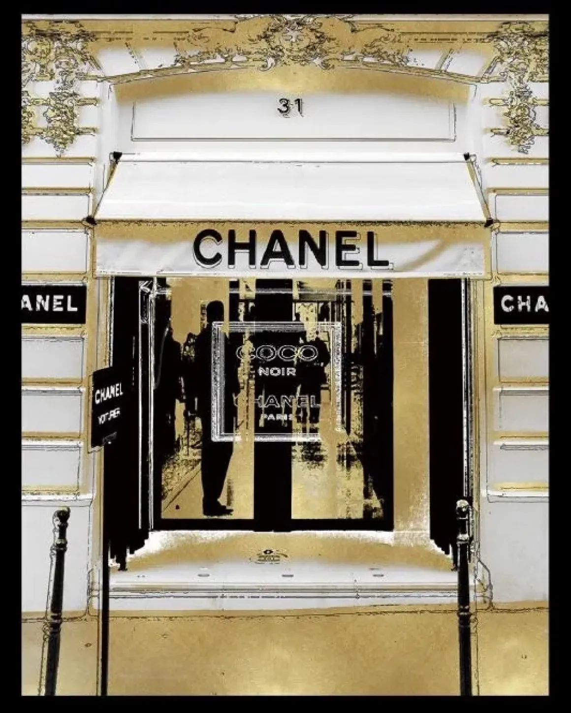 Schilderij poster met zwarte lijst luxe winkel cc 40x50cm