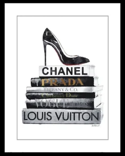 Schilderij poster met zwarte lijst fashion hak 40x50cm