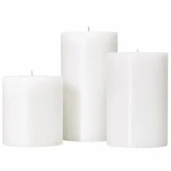 Set van 3 theelichthouders wit, permanente kaars Cornelius