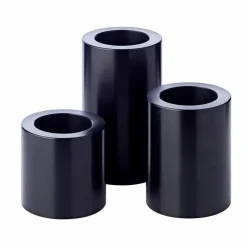 Set van 3 zwarte luxe waxinelichthouders