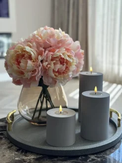 silk peony zijden bloemen boeket met vaas.