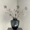 Smoke vaas met zijden bloesemtakken