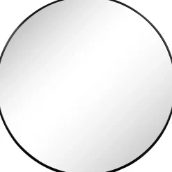 Spiegel met aluminium lijst 120x120cm. Zwart rond