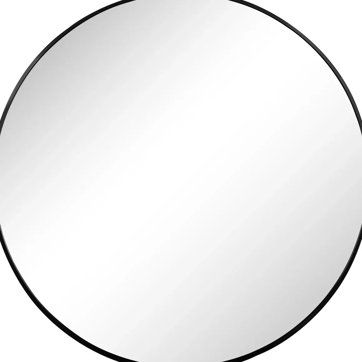 Spiegel met aluminium lijst 120x120cm. Zwart rond