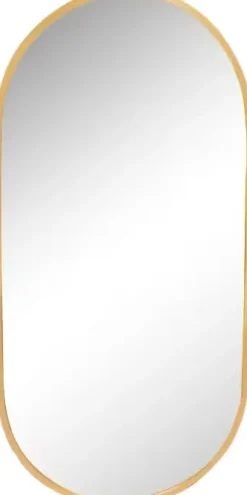 Spiegel ovaal met aluminium lijst brons