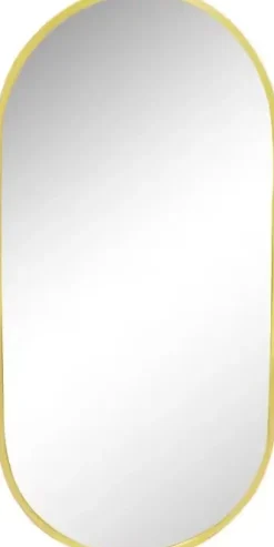 Spiegel ovaal met aluminium lijst goud
