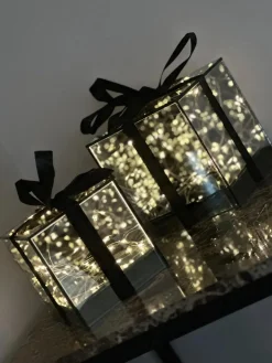 Spiegelbox kado LED timer M grijs