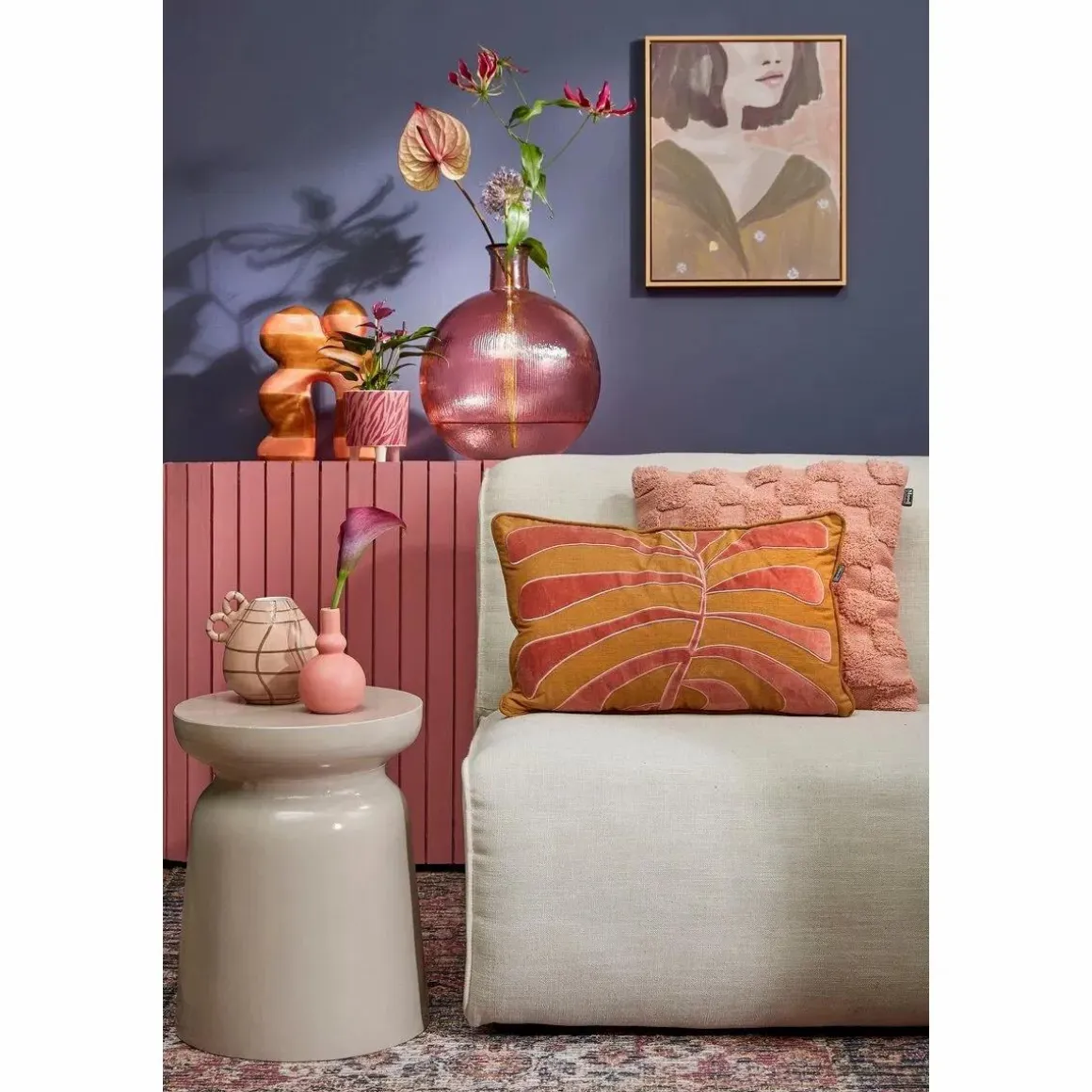 Stage Bijzettafel – H45 x Ø35 cm – Cement – Beige