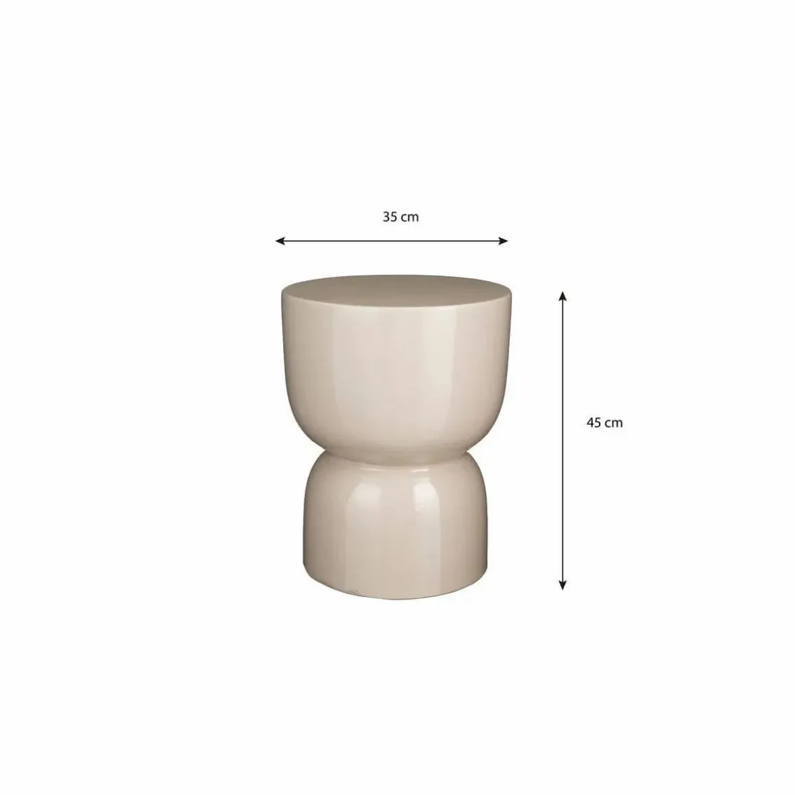 Stage Bijzettafel – H45 x Ø35 cm – Cement – Beige