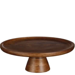Tallo Taartplateau – H10 x Ø30 cm – 100% FSC Mangohout – Donkerbruin