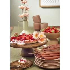 Tallo Taartplateau – H10 x Ø30 cm – 100% FSC Mangohout – Donkerbruin