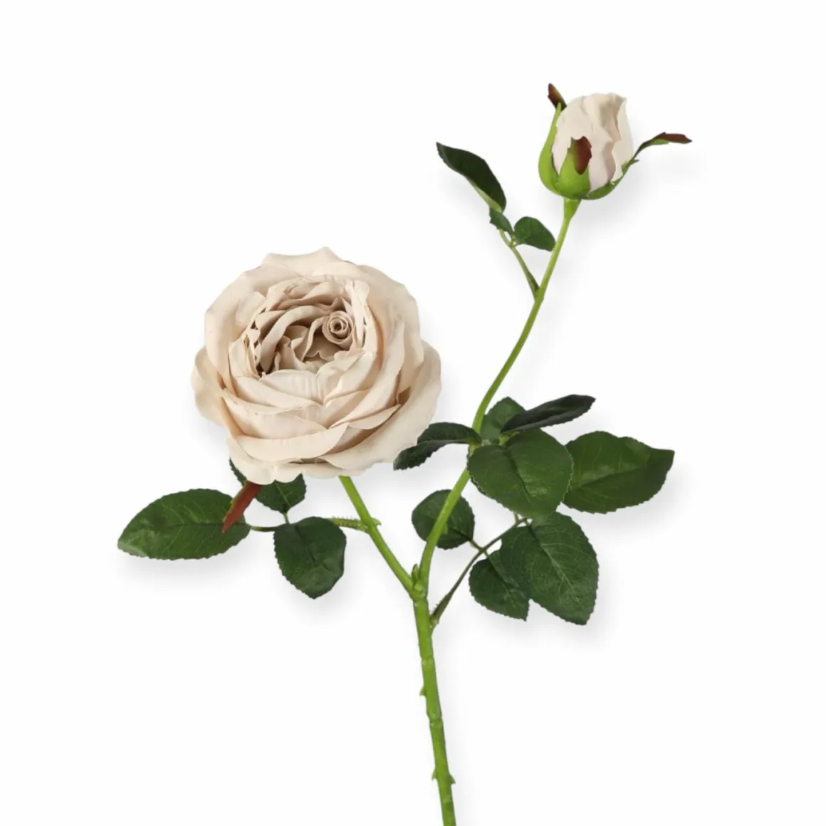 Taupe / beige zijden bloem rozen 67 cm