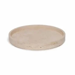 Travertine dienblad rond met rand Mooisa 30 cm