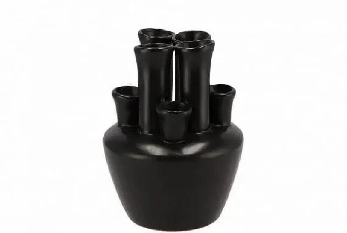 Tuba toetervaas mat zwart 18x18x24cm