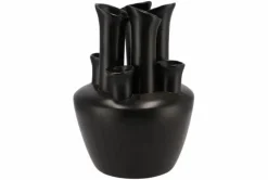 Tuba toetervaas vaas mat zwart 22x22x30cm