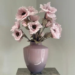Tugela vaas pastel roze met zijden bloem boeket