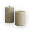 Twisted led kaarsen beige 2 afmetingen