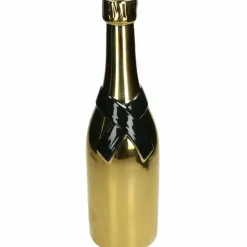 Vaas Champagne fles Goud 12x11x39cm