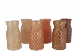 Vaas glas diamond bruin tinten 12x20cm