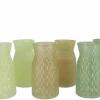 Vaas glas diamond groen tinten 12x20cm