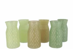 Vaas glas diamond groen tinten 12x20cm