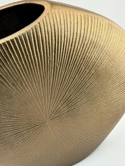 Vaas rond ovaal plat goud 28×25.5cm