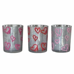Valentijn tip: Love You hart waxinelicht houder zilver 10cm x 12,5cm