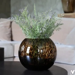 Vase the world | Vaas Windlicht Zambezi m taupe panter Ø25 x H20,5 cm