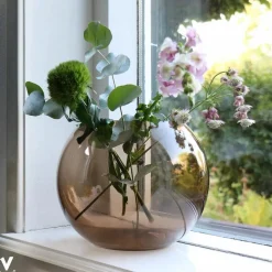 Vase the world | Vaas Windlicht Zambezi m taupe Ø25 x H20,5 cm