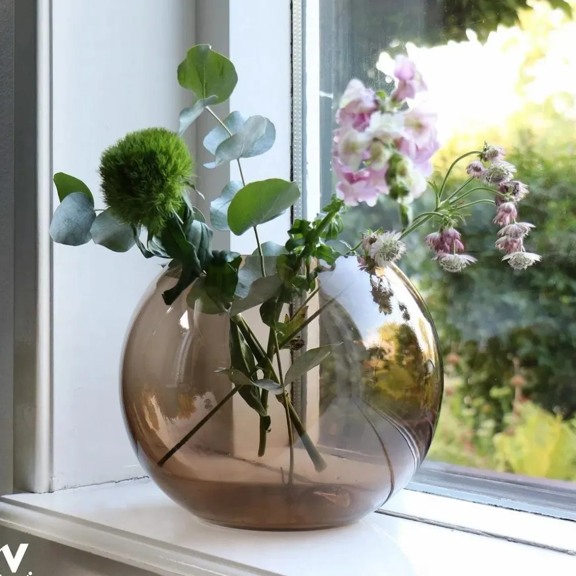 Vase the world | Vaas Windlicht Zambezi m taupe Ø25 x H20,5 cm