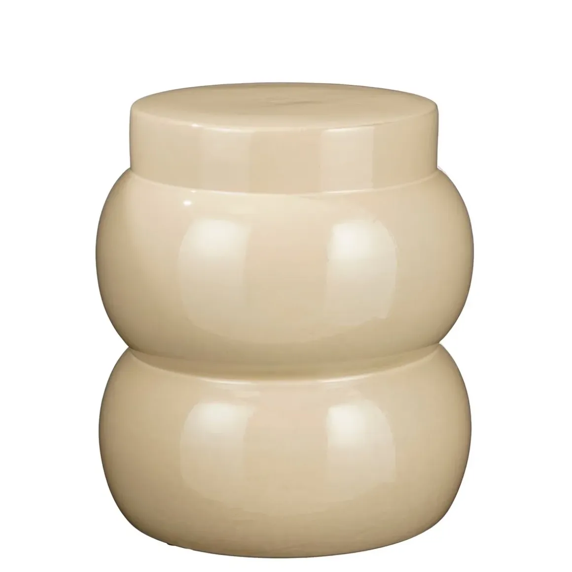 Vendi Bijzettafel – H40 x Ø35 cm – Keramiek – Crème