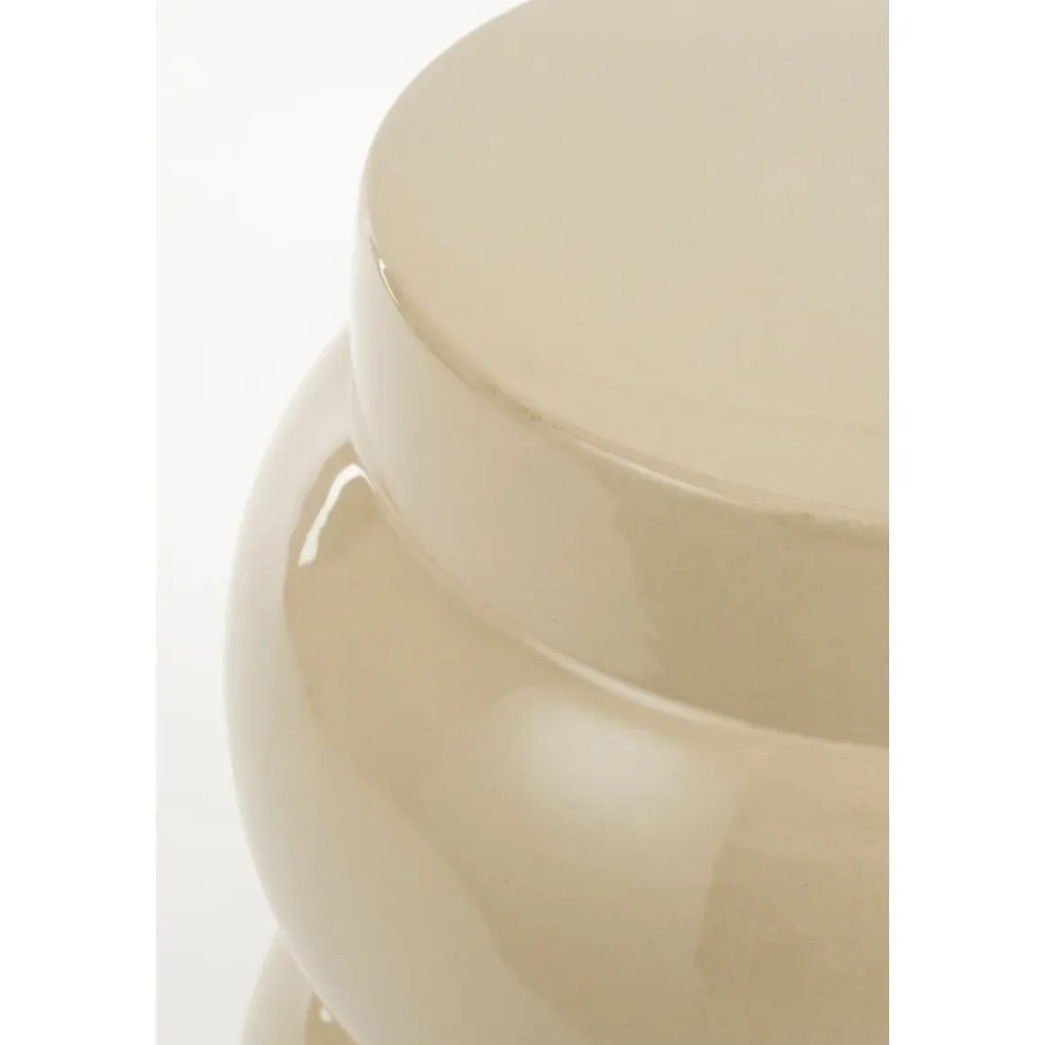 Vendi Bijzettafel – H40 x Ø35 cm – Keramiek – Crème