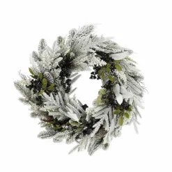 Vesper Kerstkrans met Dennenappels – H13 x Ø50 cm – Zwart