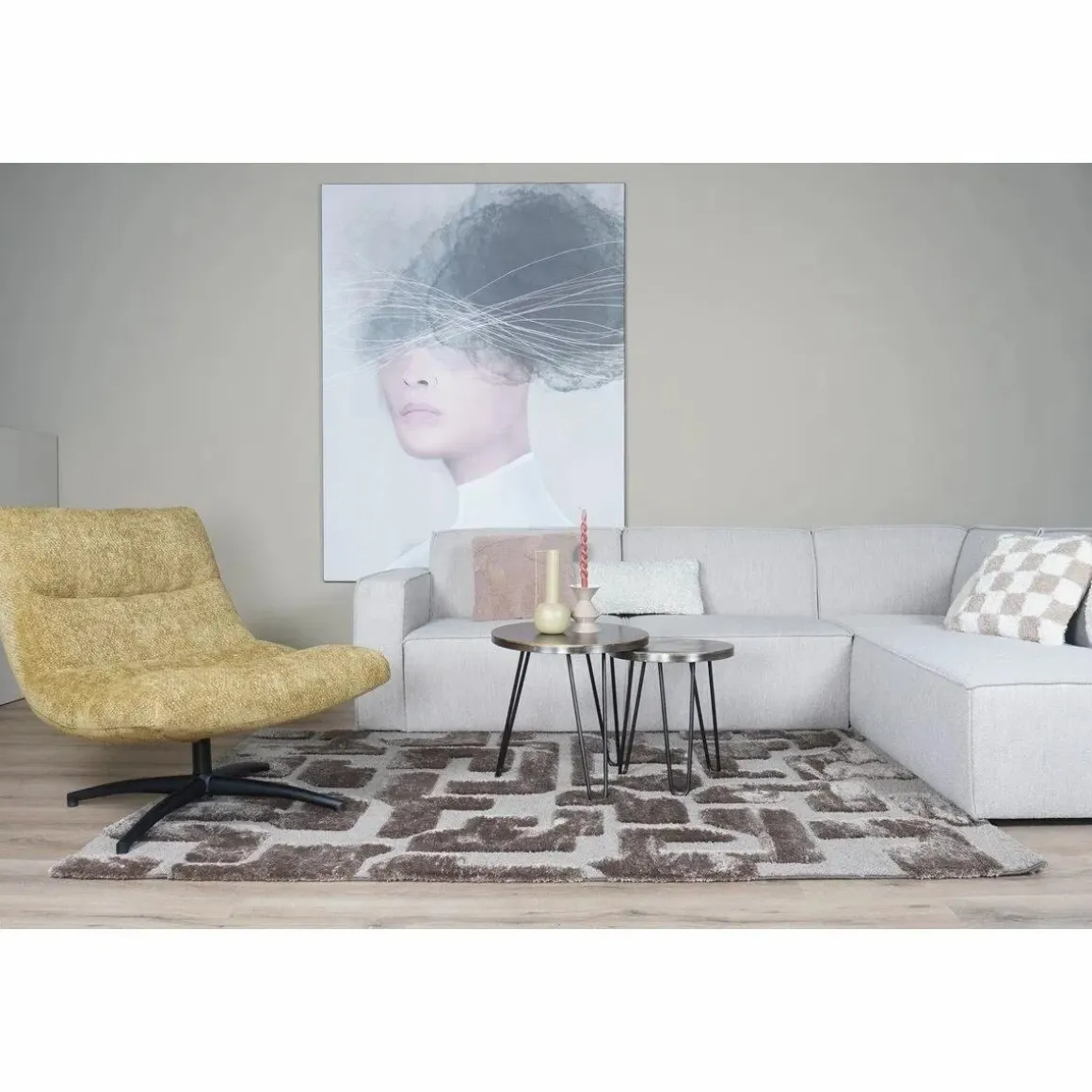 Vloerkleed Liana Bruin 200 x 290 cm