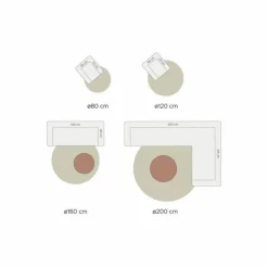 Vloerkleed Velluto Beige – Rond ø160 cm