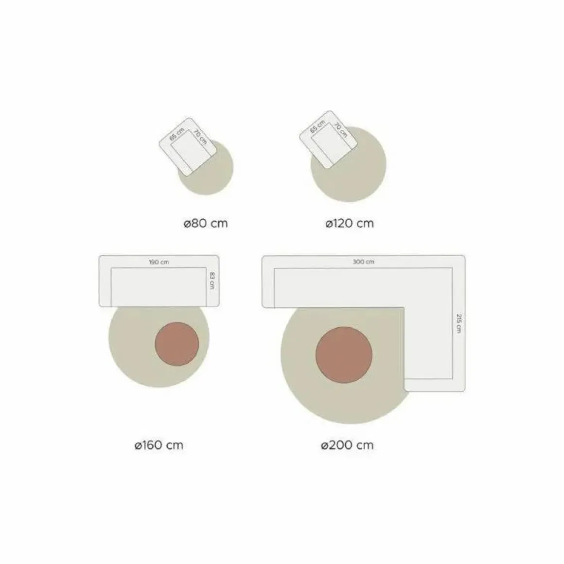 Vloerkleed Velluto Choco – Rond ø200 cm