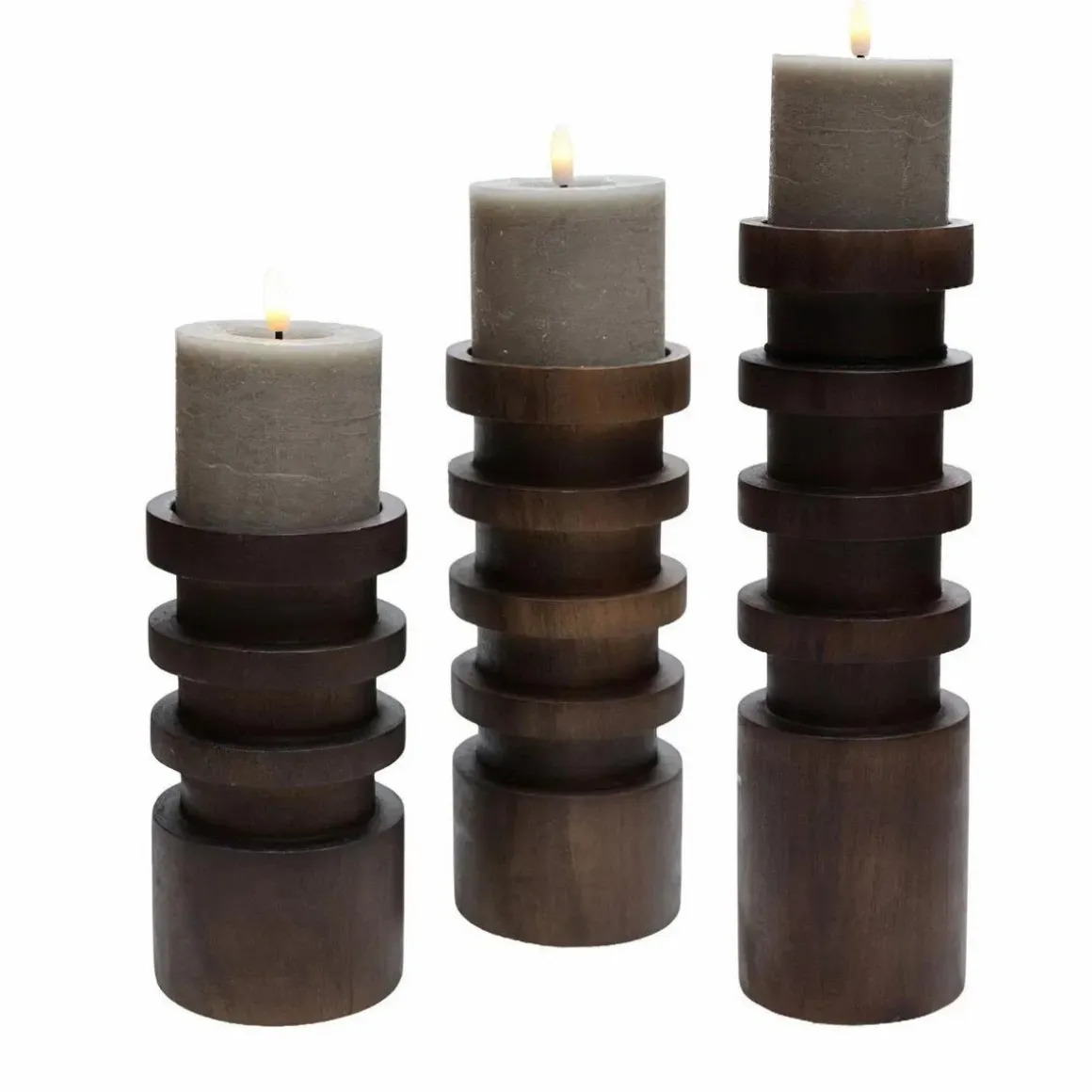 Walnoot kandelaren set vail – Vase the World