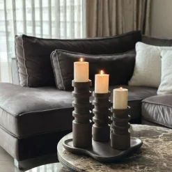 Walnoot kandelaren set vail – Vase the World