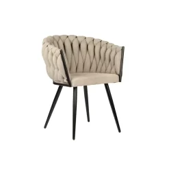 Wave eetkamerstoelen beige (Set van 2)