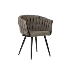 Wave eetkamerstoelen taupe (Set van 2)