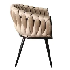 Wave eetkamerstoelen zandwit (Set van 2)