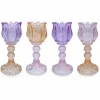 Waxinehouder tulp roze paars oranje glas 8×18 cm