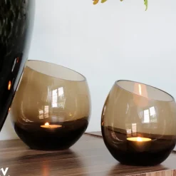 Waxinelichthouder – Moho Taupe (set van 2 stuks)