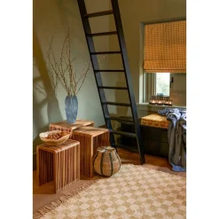 Yonker Bijzettafel – Set van 3 – L44 x B34 x H50 cm – Gerecycled Hout – Bruin