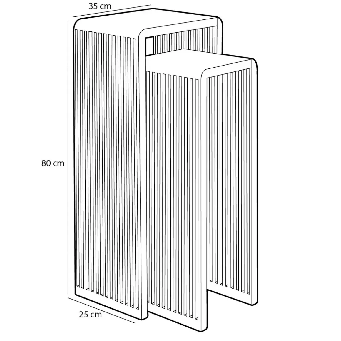 Yonker Plantentafel – Set van 2 – L35 x B25 x H80 cm – Gerecycled Hout – Bruin