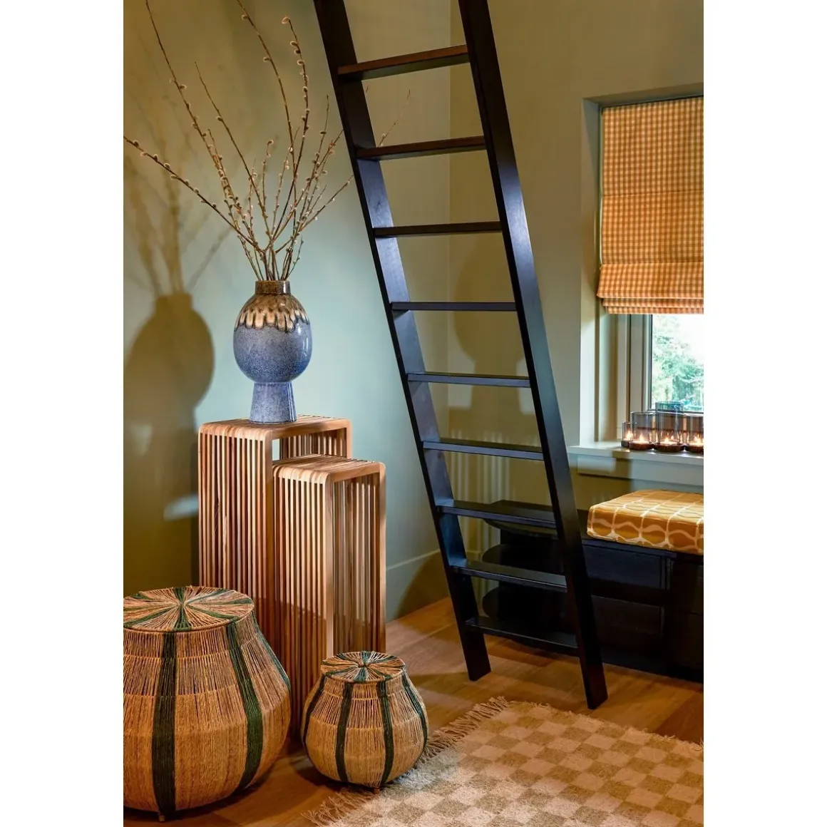 Yonker Plantentafel – Set van 2 – L35 x B25 x H80 cm – Gerecycled Hout – Bruin